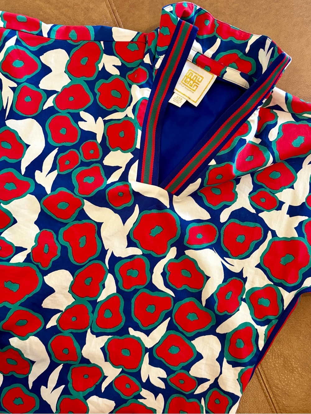 Women’s Emily McCarthy Floral Poppy Dress XXS Blue Red Multicolor Cotton